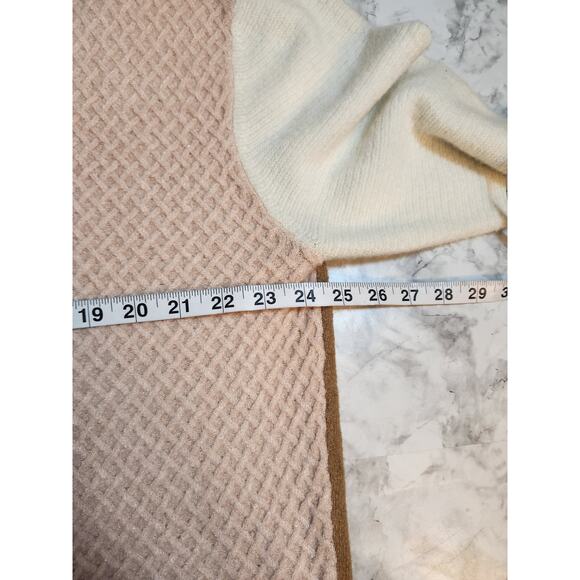 BeachLunchLounge Women's Multicolor Color Block Button Front Cardigan Sweater XL - Picture 5 of 6